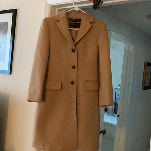 zara wool blend camel coat